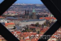Prague castle from Petřín Lookout Tower