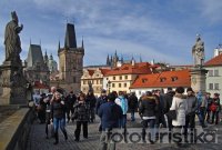Tourists on the Charles Bridge